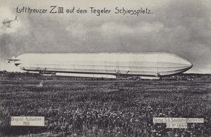 Zeppelin LZ III op het schietterrein Tegel, Berlijn