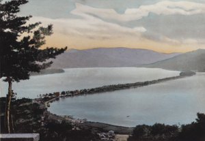 Japan, ca. 1912: Amano-Hashidate, een van de drie meest bekende scènes van Japan; Ongeveer 80 mijl van Kyoto door Photographer Japanese