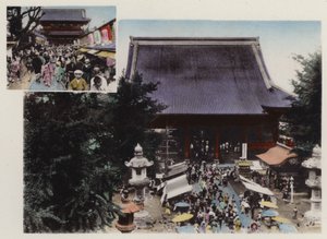Japan, ca. 1912: Kwannon-tempel en zijn terrein en diverse shows in Asakusa Park, Tokyo door Photographer Japanese