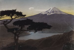 Japan, ca. 1912: Mount Fuji vanaf de Misaka-pas