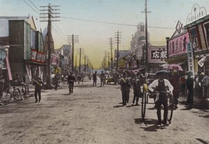 Japan, ca. 1912: Theatre Street, Yokohama