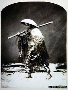 Japanse drager in zijn winterkleding
