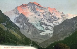 Alpengloren, Jungfrau, Zwitserland (kleurenfoto) door Photographer Swiss