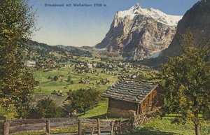 Grindelwald en Wetterhorn, Zwitserland (kleurenfoto) door Photographer Swiss