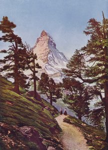 Matterhorn, Zermatt, Zwitserland (ingekleurde foto) door Photographer Swiss