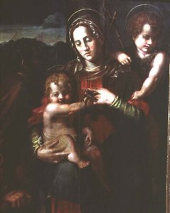 Madonna en Kind met de Jonge Sint Johannes de Doper door Pier Francesco Foschi