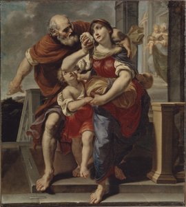 Hagar verlaat het huis van Abraham door Pier Francesco Mola