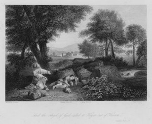 Hagar in de Woestijn, Genesis XXI door Pier Francesco Mola