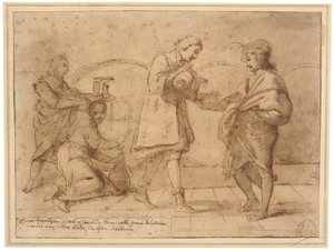 De dichter Baldini drinkt in de bar van Melosi