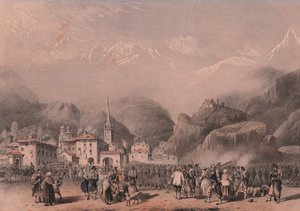 Bivak van Franse troepen in Susa, Piëmont door Blaise Nicolas Le Sueur