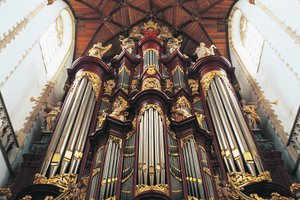 Het orgel in de St-Bavokerk of Grote Kerk, gebouwd door Christian Muller, Haarlem, Nederland