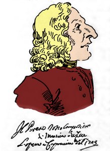 Antonio Vivaldi (1678 - 1741), Cartoon door Pierre Leone Ghezzi (1674 - 1755) door Pier Leone Ghezzi