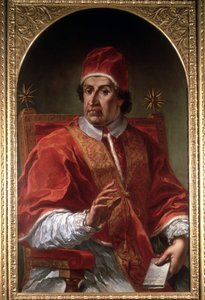 Portret van Clemens XI (1649 - 1721) door Pier Leone Ghezzi. Museo di Roma. Rome door Pier Leone Ghezzi