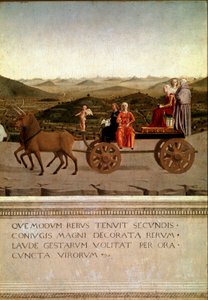 Diptiek van de triomf van Federico da Montefeltro en Battista Sforza, detail door Piero della Francesca