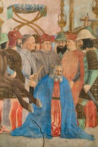 De Slag van Heraclius en Chosroes: executie van Koning Chosroes (detail) door Piero della Francesca