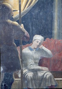 De droom van Constantijn (detail) door Piero della Francesca