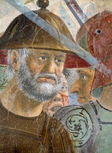 De Legende van het Ware Kruis, de Slag van Heraclius en Chosroes, bebaarde soldaat (detail)