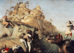 Perseus bevrijdt Andromeda (detail) door Piero di Cosimo