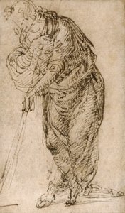 Staande Figuur Leunend op een Staf door Piero di Cosimo