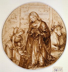 De aanbidding van het kind door Piero di Cosimo