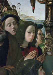 Maagd en Kind op de troon omringd door heiligen (detail)
