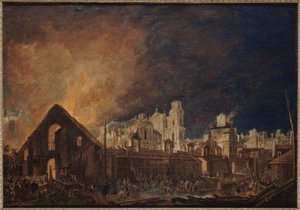La Foire Saint-Germain tijdens de brand (nacht van 16-17 maart)