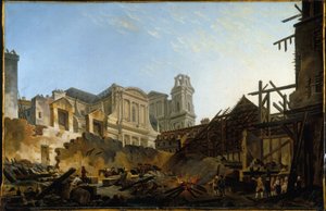 La foire Saint-Germain na de brand in de nacht van 16 op 17 maart 1762, ca. 1762