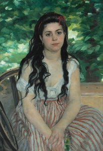In de zomer - De zigeunerin door Pierre-Auguste Renoir