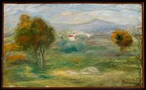 Landschap met huizen in Cagnes-sur-Mer door Pierre-Auguste Renoir