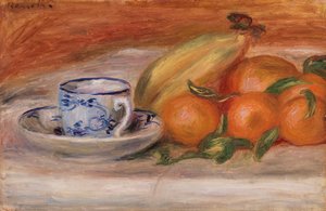 Sinaasappels, bananen en theekopje door Pierre-Auguste Renoir