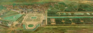 Uitzicht op het kasteel van Fontainebleau door Pierre-Denis Martin