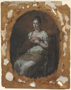 Zittende Jonge Vrouw, laatste vierde 18e eeuw of eerste vierde 19e eeuw door Pierre Paul Prud