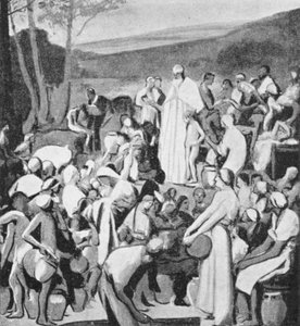 St Denis predikt aan de Galliërs door Pierre Victor Galland