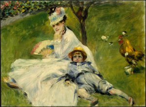 Mevrouw Monet en haar zoon door Pierre Auguste Renoir