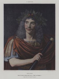 Molière in de rol van Julius Caesar in De Dood van Pompeius door Pierre (after) Mignard