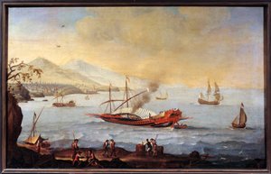 Een galei in de haven van Marseille door Pierre (school of) Puget