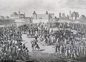 Triomfantelijke Intocht van de Fransen in Warschau, 28 november 1806 door Pierre Adrien Le Beau