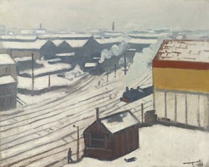 Gare Montparnasse in de sneeuw door Albert Marquet