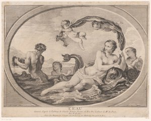 Allegorische voorstelling met Amphitrite (Vier elementen) door Pierre Alexandre Aveline