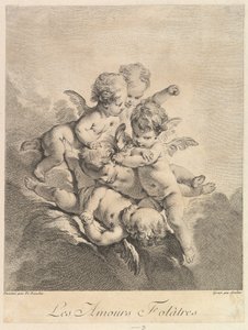 Spelende Kinderen, 1750 door Pierre Alexandre Aveline