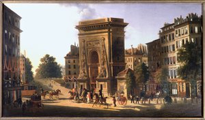 De boulevard du Temple en de Porte Saint Denis, Parijs, ca 1810