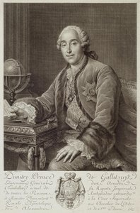 Portret van prins Dmitriy Mikhailovich Golitsyn 1721-1793, 1762 door Pierre Alexandre Tardieu