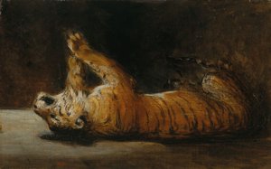 Tijger spelen (olieverf op doek)
