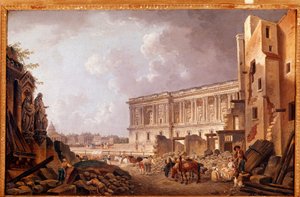 Fantastisch uitzicht op de zuilengang van het Louvre