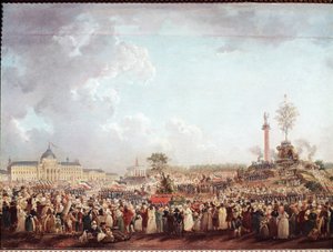 Feest van het Opperwezen op het Marsveld (20 Prairial Jaar II - 8 juni) door Pierre Antoine Demachy