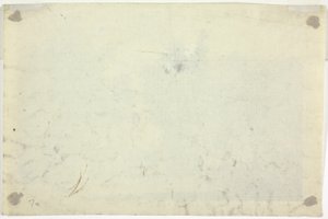 Schets van tuin met ladder door Pierre Antoine Mongin
