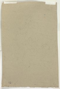 Schets van boomtoppen en figuur door Pierre Antoine Mongin