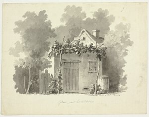 Uitzicht op het park van Versailles: Rustieke hut