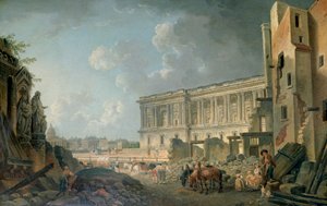 Uitzicht op het Louvre, c1743-1807