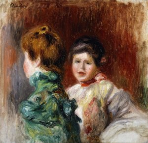 Een schets van de hoofden van twee vrouwen, 1895